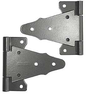 Nuvo Iron TH6BLK Tee Hinge, 6 in H Frame Leaf, Galvanized Steel