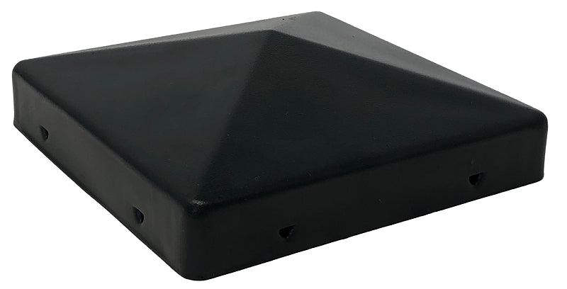 Nuvo Iron Eazy-Cap US-PCP11BLK Post Cap, 4 in L, 4 in W, Steel, Black, Galvanized