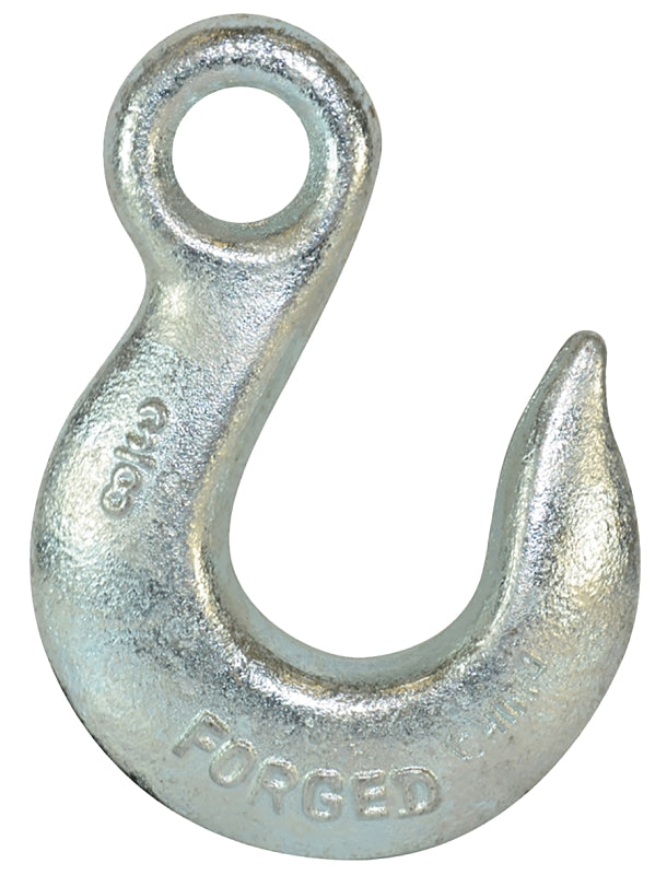Baron 329-3/8 Eye Slip Hook, 3/8 in, 5400 lb Working Load, 43 Grade, Carbon Steel, Zinc-Plated