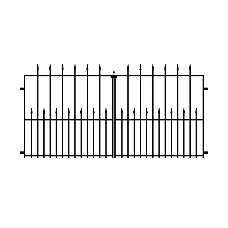 Nuvo Iron TEDGQF1 Tiger Eye Double Gate, 29 in W Gate, 34 in H Gate, Metal Frame, Black