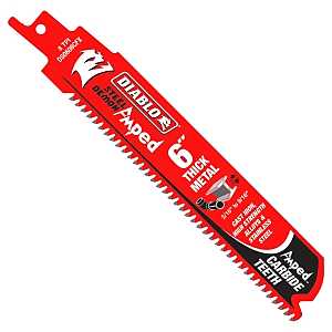 Diablo Steel Demon Amped DS0608CFA3 Reciprocating Saw Blade, Applicable Materials: Metal, 1 in W, 6 in L, 8 TPI, 3/PK