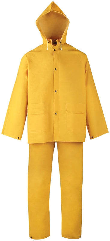 Diamondback SRS3/111-XXXL Rain Suit, 3XL, 31-1/2 in Inseam, Polyester/PVC, Yellow, Comfortable Corduroy, Zipper