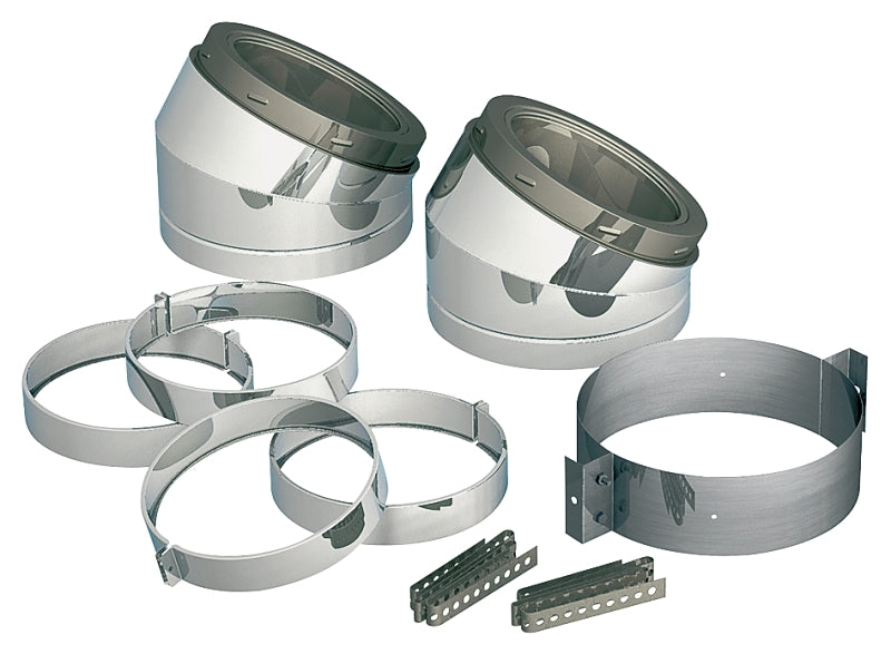 Selkirk 206211 Type HT Insulated Elbow Kit, Includes: (2) 30 deg Elbows, (2) Locking Bands and (1) Interior Re-Support