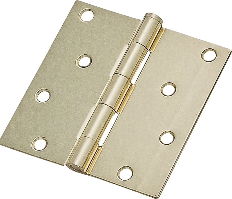 ProSource 20339BBX Square Corner Door Hinge, 4 in H Door Leaf, 1-3/4 in W Door Leaf, 2.2 mm Thick Door Leaf, 4 x 4 in