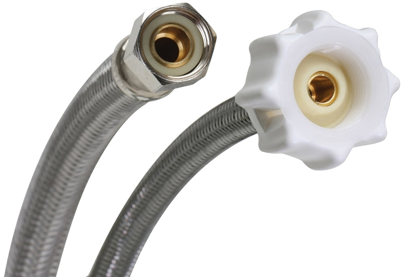 Fluidmaster Click Seal Series B1T09CS Toilet Connector, 9 in L, 3/8 in Inlet, Compression Inlet, 7/8 in Outlet