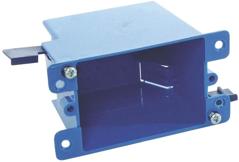 Carlon B114RB Outlet Box, 14 cu-in, 1-Gang, PVC, Blue, Pack of 150