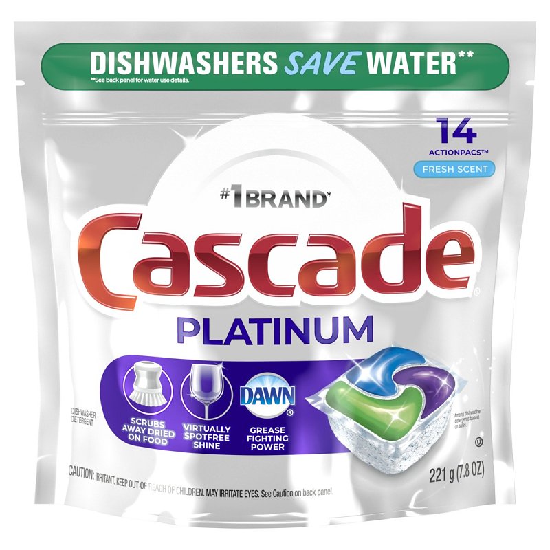 Cascade Platinum 80704 Dishwasher Detergent, Fresh