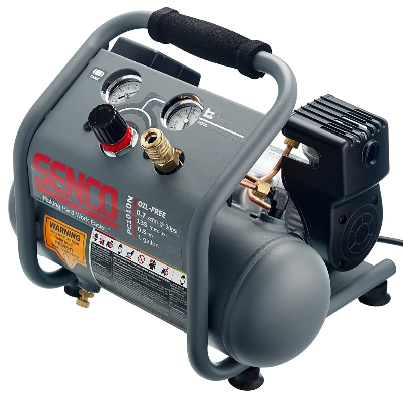 Senco PC1010N Air Compressor, Electric, Tool Only, 1 gal Tank, 0.5 hp, 115 V, 135 psi Pressure, 0.7 scfm Air