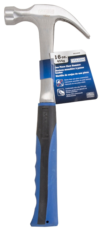 Vulcan JL61036 Hammer, 16 oz Head, Curved Claw Head, Carbon Steel Head, 13-1/4 in OAL