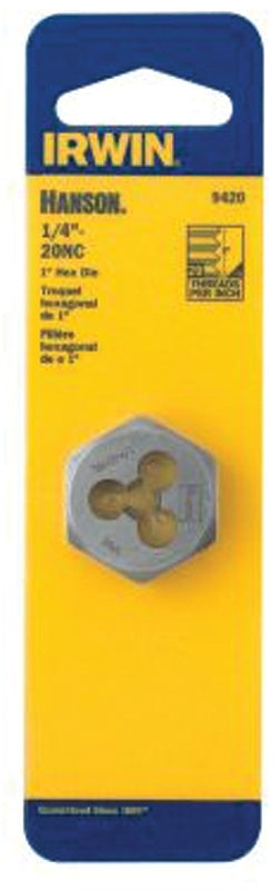 Irwin Hanson 9420 Machine Screw Die, 1/4-20 Thread, UNC Thread, Right Hand Thread, HCS