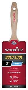Wooster 5232-3 Paint Brush, Gold Bristle/White, Beech Hardwood Handle, Polyester Bristle