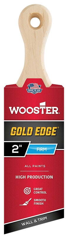 Wooster 5235-2 Paint Brush, Gold Bristle/White, Beech Hardwood Handle, 2-11/16 in L Bristle