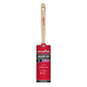 Wooster 5220-2 Paint Brush, Silver/White, Birchwood Handle, 2 in W, 2-11/16 in L Bristle, Polyester Bristle