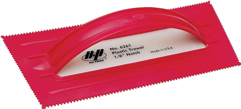 QLT 6261 Trowel, 1/8 in W x 3/32 in D Notch, 9-1/2 in L, 4-1/4 in W, V Notch, Comfort-Grip Handle