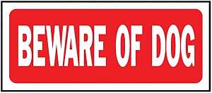 Hy-Ko 23001 Fence Sign, Rectangular, BEWARE OF DOG, White Legend, Red Background, Plastic, 6 in H x 14 in W Dimensions, Pack of 5