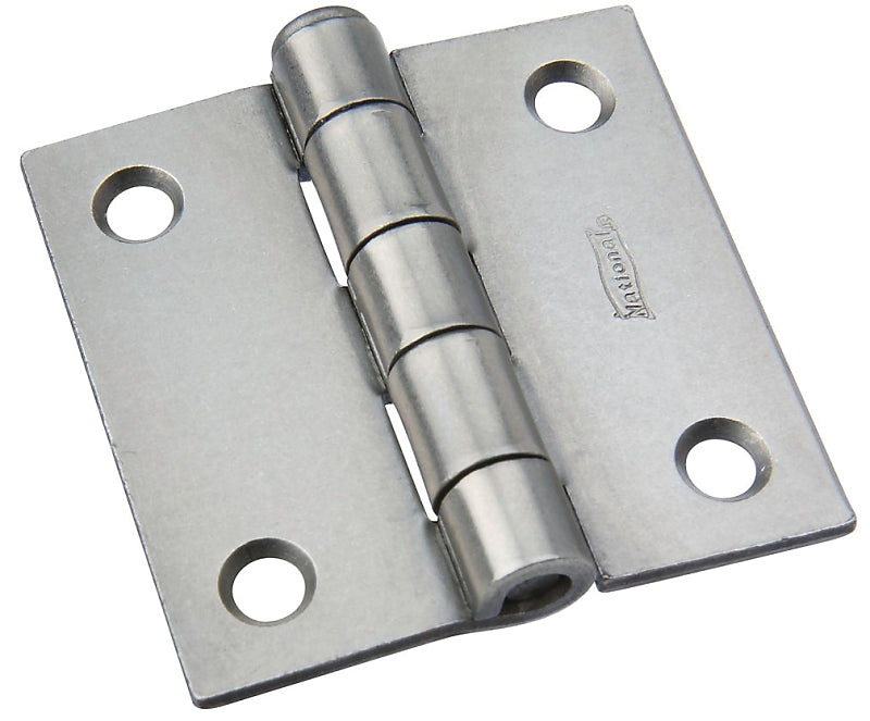 National Hardware N139-659 Broad Hinge, 2 in W Frame Leaf, 0.077 in Thick Frame Leaf, Steel, Steel, Loose, Removable Pin