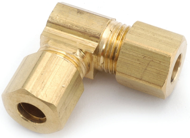 Anderson Metals 750065-08 Tube Union Elbow, 1/2 in, Compression, 90 deg Angle, Brass, 200 psi Pressure