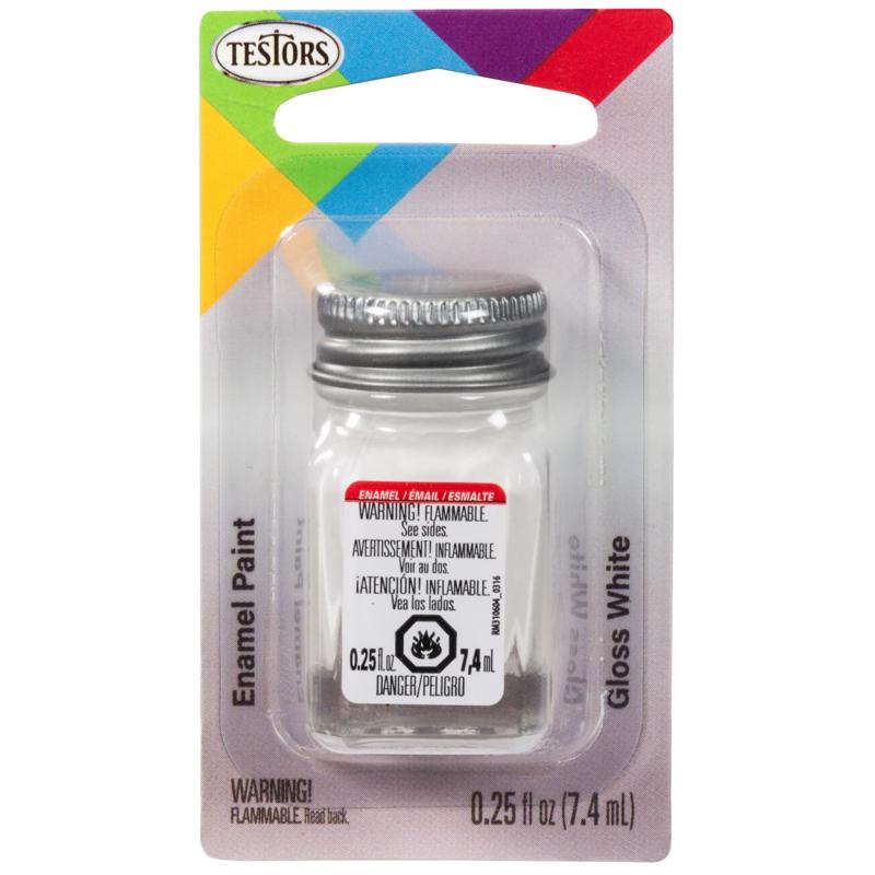 Testors Gloss White Hobby Paint 0.25 oz, Pack of 6