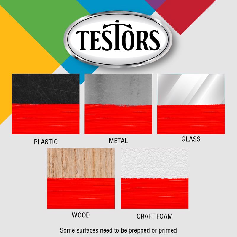 Testors Gloss White Hobby Paint 0.25 oz, Pack of 6