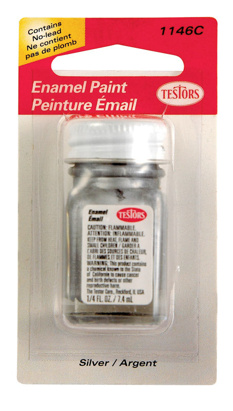 Testors Metallic Silver Hobby Paint 0.25 oz, Pack of 6