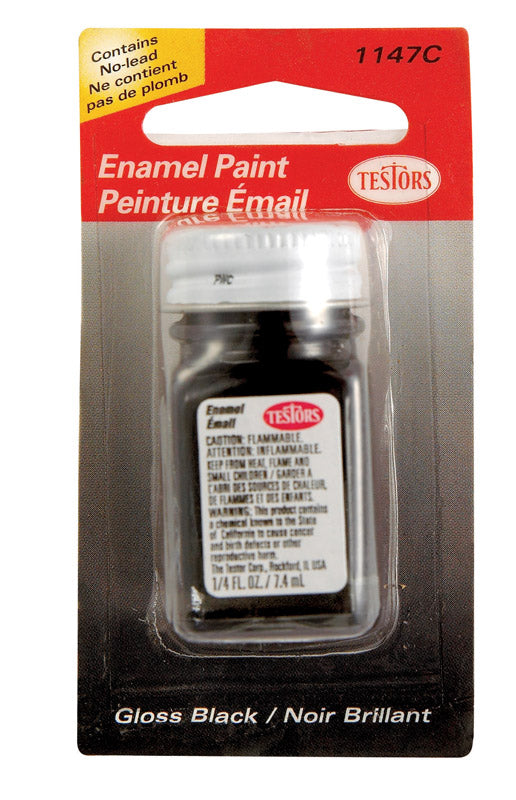 Testors Gloss Black Hobby Paint 0.25 oz, Pack of 6