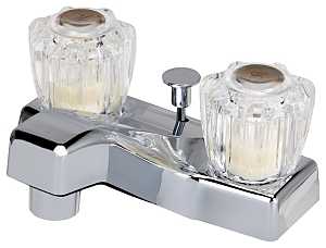 Boston Harbor PF4201A-P Lavatory Faucet, 1.5 gpm, 2-Handle, Chrome Plated, Round Handle