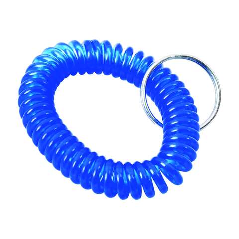 Home Plus 6 in. D Vinyl Blue/Silver Coiled Key Ring, Pack of 60