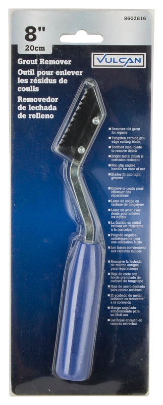 Vulcan 17122-3L Grout Remover Handle, Plastic/Steel/Tungsten Carbide, Blue, Metallic