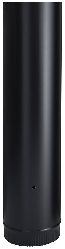 Imperial BM2027 Stove Pipe with Damper Holes, 6 in Dia, 24 in L, Steel, Matte Black, Pack of 5