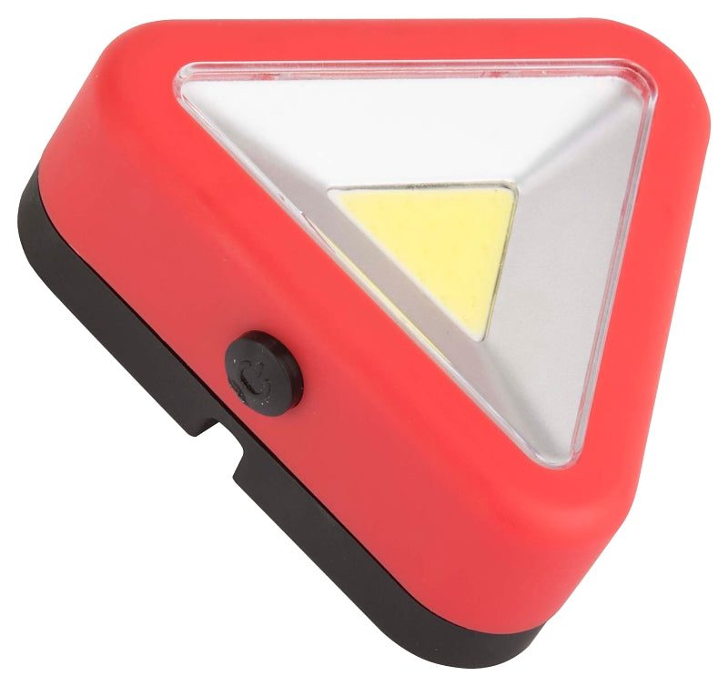 PowerZone 12620 COB LED Triangle Work Light, Red Reflector, ABS/Polystyrene Reflector, Built-in Magnet and Foldable Hook, Pack of 12