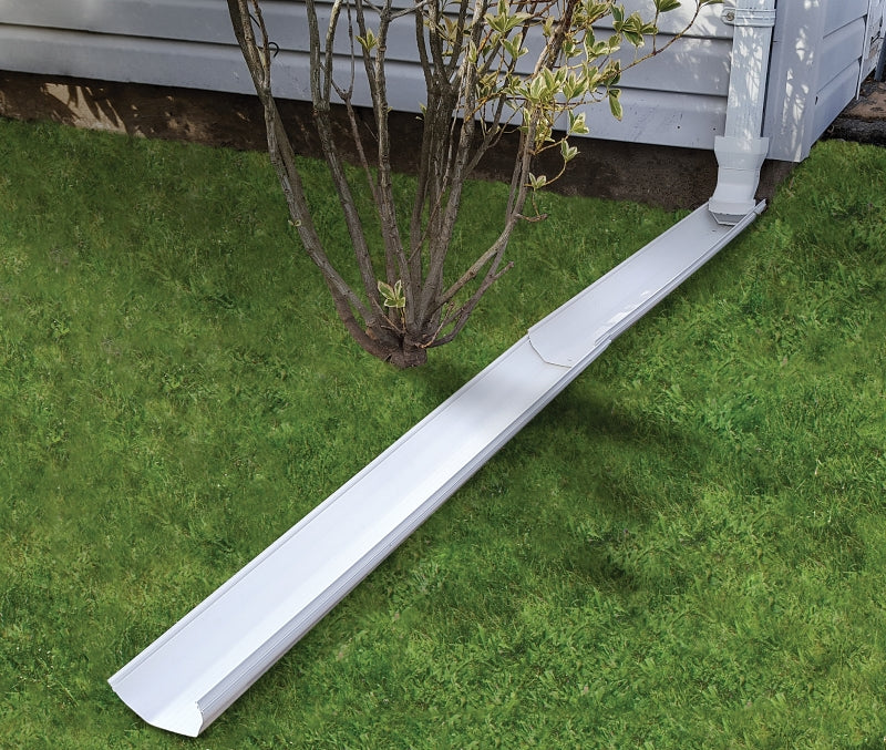 Frost King GWS3W PALLET Downspout Extender, 6 ft L Extended, Plastic, White, For: 2 x 3 in and 3 x 4 in Downspouts