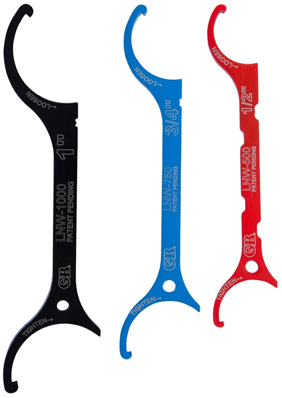 Gardner Bender LNW-3PC Locknut Wrench Set, 3-Piece, Steel, Powder-Coated, Specifications: SAE Measurement