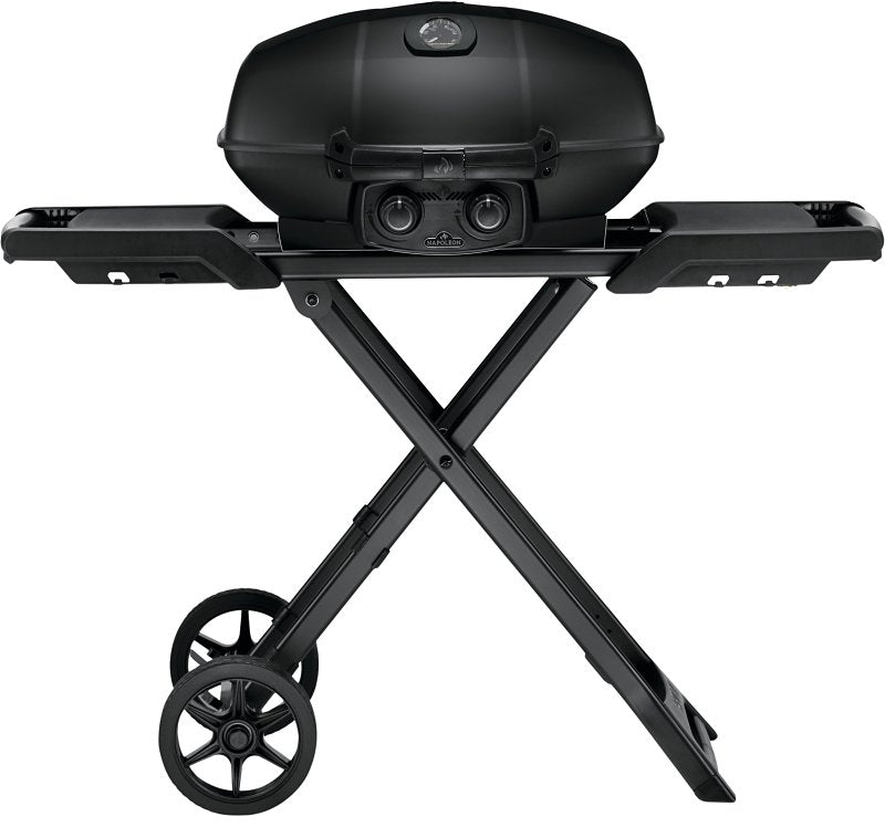 Napoleon Phantom TravelQ PRO 285 Series PRO285X-MK-PHM Portable Gas Grill with Scissor Cart, 12,000 Btu, Propane