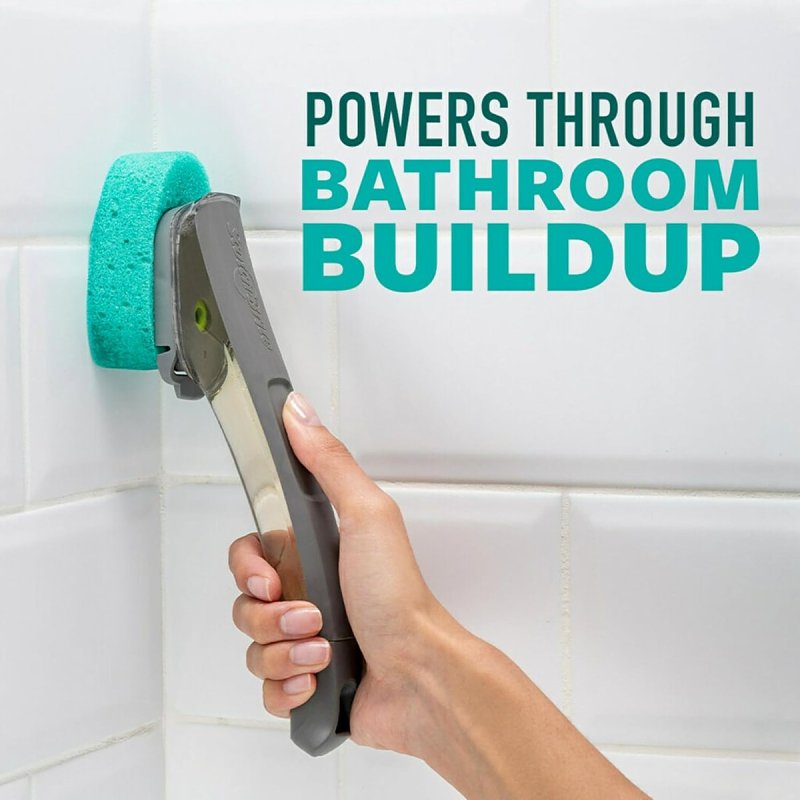 Scotch-Brite 547-W Scrub Tub and Shower Wand, Blue Bristle, 11-3/4 in OAL