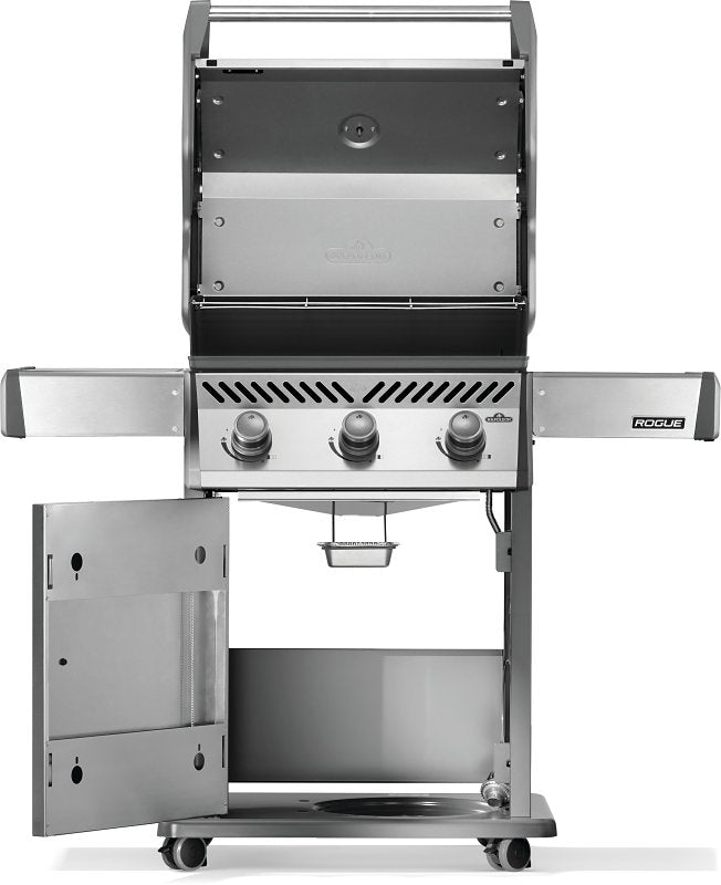 Napoleon Rogue Series R425PSS-2 Gas Grill, 42,000 Btu/hr BTU, Liquid Propane, 3-Burner, Side Shelf Included: Yes