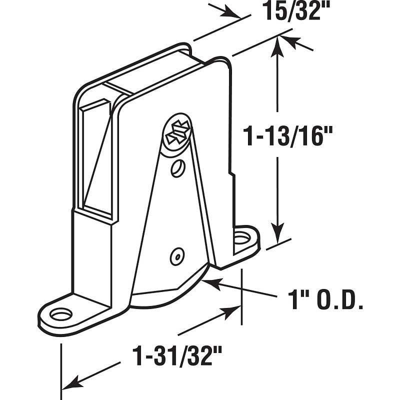 Prime-Line B 684 Roller Assembly, 1 in Dia Roller, 1/4 in W Roller, Aluminum, White