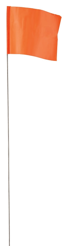 Empire 78002 Stake Flag, Orange, Solid Pattern, 2-1/2 in W Flag, 3-1/2 in H Flag, 24 in OAH, Plastic Flag