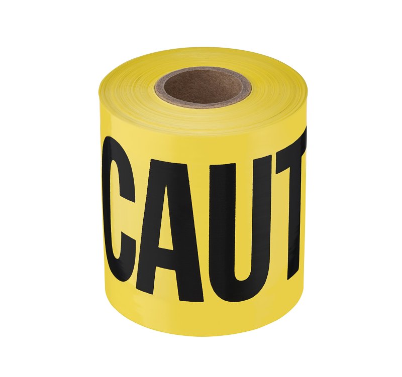 Empire 77-0201 Barricade Tape, 200 ft L, 3 in W, Plastic Backing, Yellow
