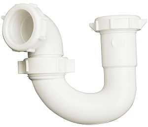 Plumb Pak PP960W S-Trap, 1-1/2 x 1-1/2, 1-1/2 x 1-1/4 in, Slip-Joint x Thread, Plastic, White