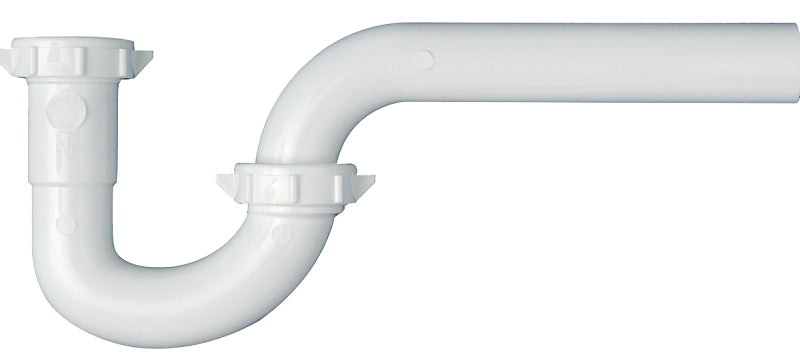 Plumb Pak PP940W P-Trap, 1-1/2 x 1-1/2, 1-1/2 x 1-1/4 in, Slip-Joint, Plastic, White