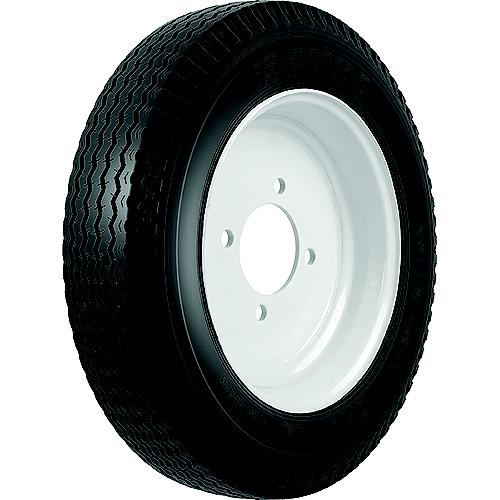 Loadstar Bias Tire and Wheel (Rim) Assembly K353 480-12 4 Hole 4 Ply, White, Conventional
