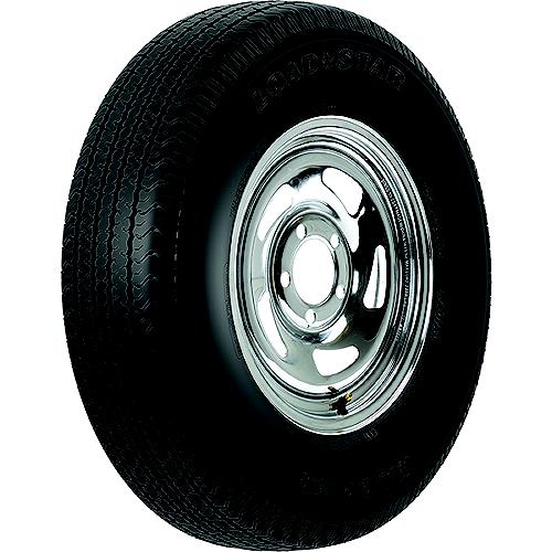 13" ST Radial Tire & Wheel Assembly, ST185/80R13 C/5-Hole Chrome Directional