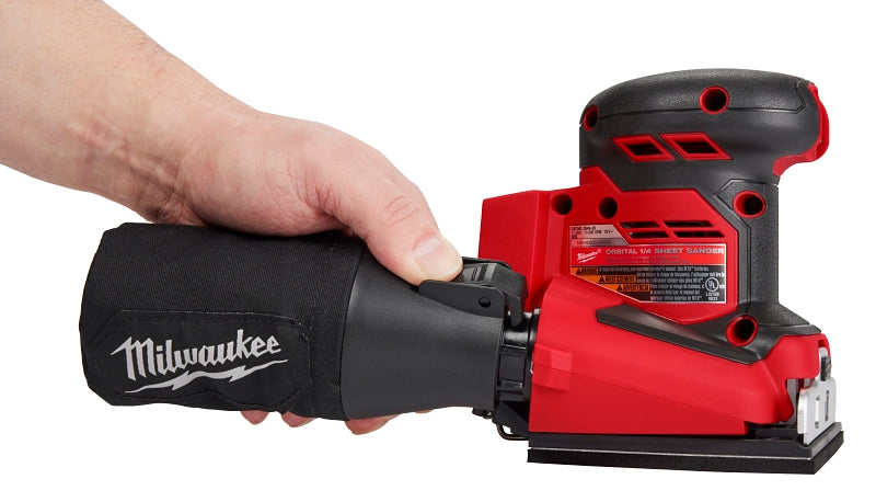 Milwaukee 2649-20 Orbital Sheet Sander, Tool Only, 18 V, 4-1/2 x 5-1/2 in Pad/Disc, 11,000 to 13,000 opm Load Speed