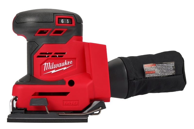 Milwaukee 2649-20 Orbital Sheet Sander, Tool Only, 18 V, 4-1/2 x 5-1/2 in Pad/Disc, 11,000 to 13,000 opm Load Speed