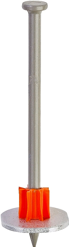 Ramset 1508SD Washered Pin, 0.145 in Dia Shank, 1 in L, Metal, Zinc