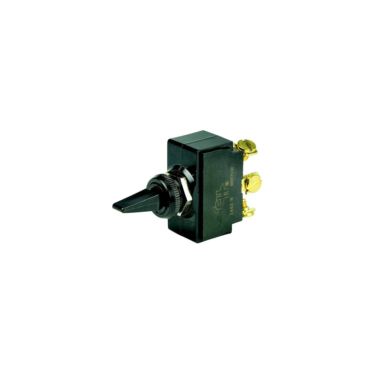 BEP 1001904 Plastic Handle Toggle Switch, (On)-Off-(On), SPDT, #6-32 Screw Terminals