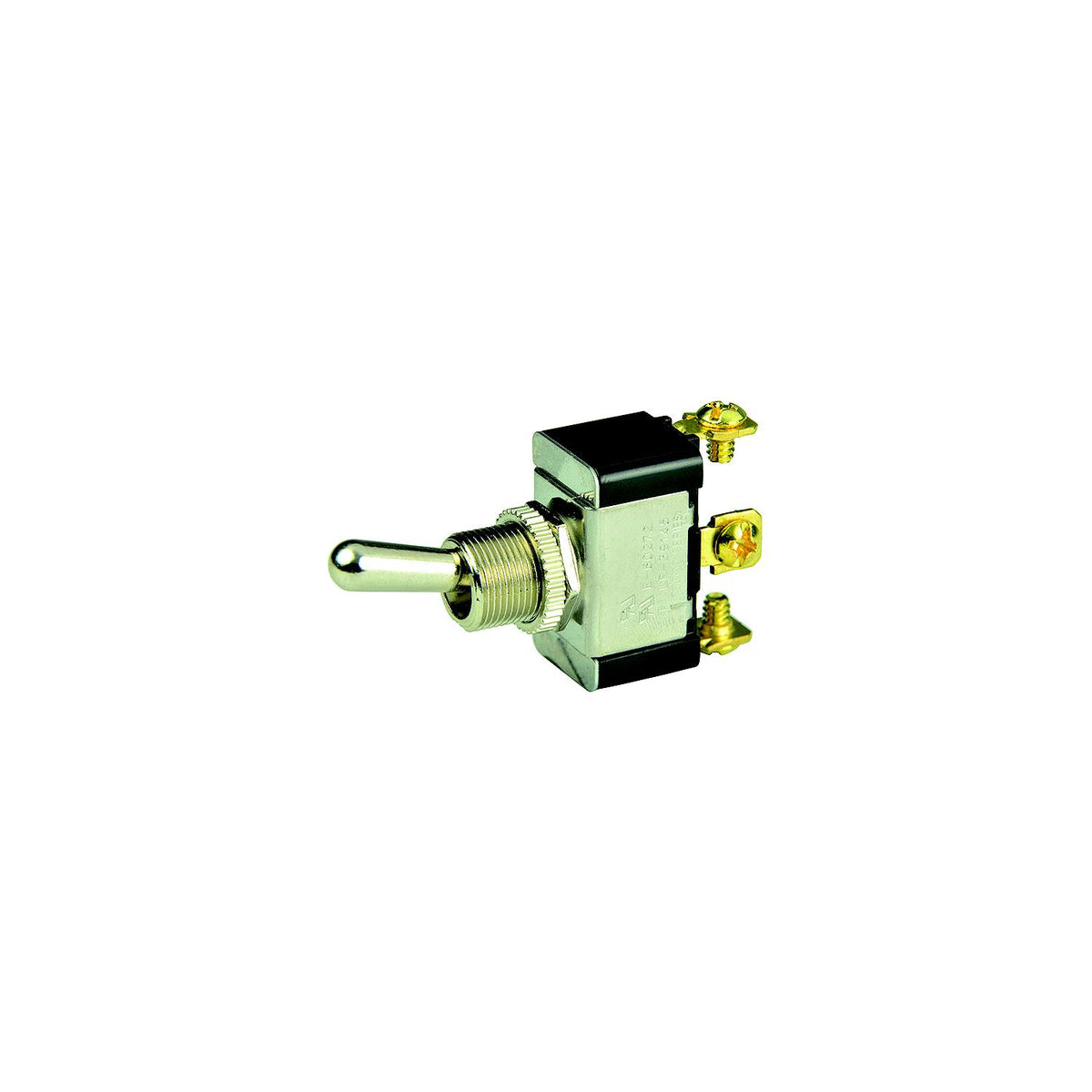 BEP 1002015 Chrome Plated Toggle Switch, On-Off-(On), SPDT, #6-32 Screw Terminals