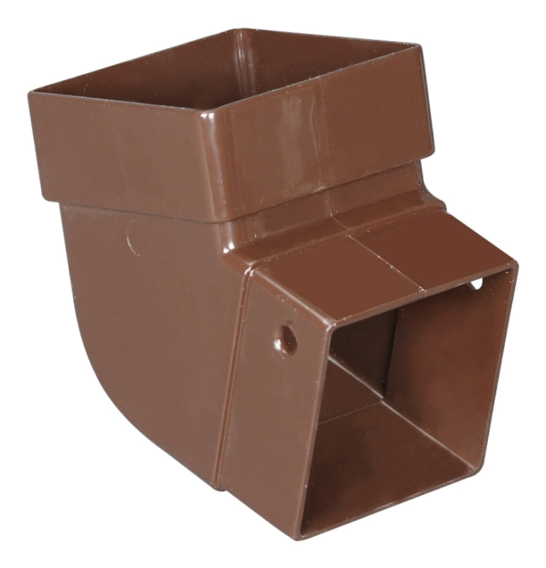 Amerimax T1525 Gutter Square Elbow, Vinyl, Brown