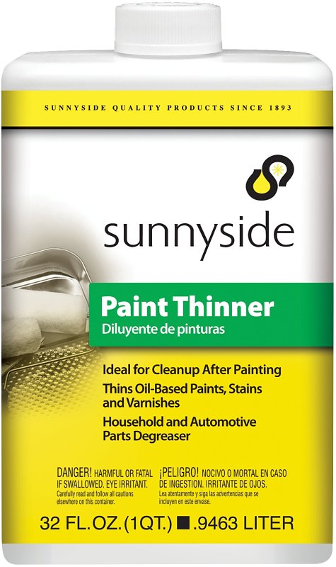 Sunnyside 30432 Paint Thinner, Liquid, Petroleum, Solvent, Clear, 1 qt Can