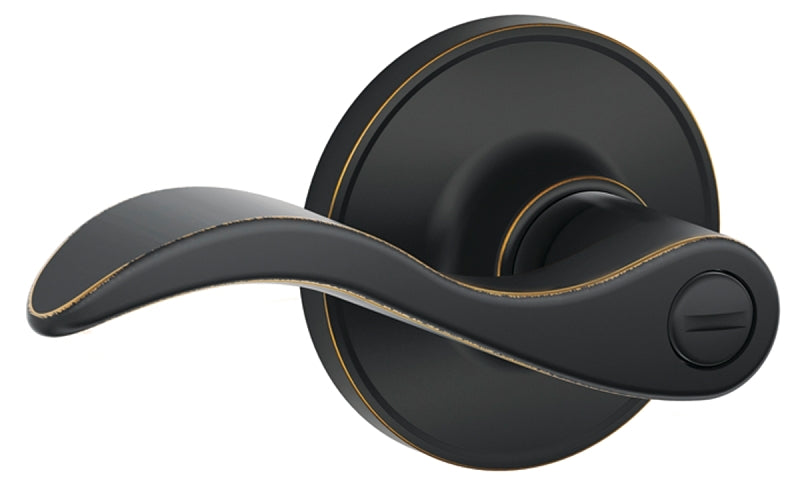 Schlage J Series J40SEV716 Privacy Lever, Mechanical Lock, Aged Bronze, Metal, Residential, 3 Grade, ADA Compliant